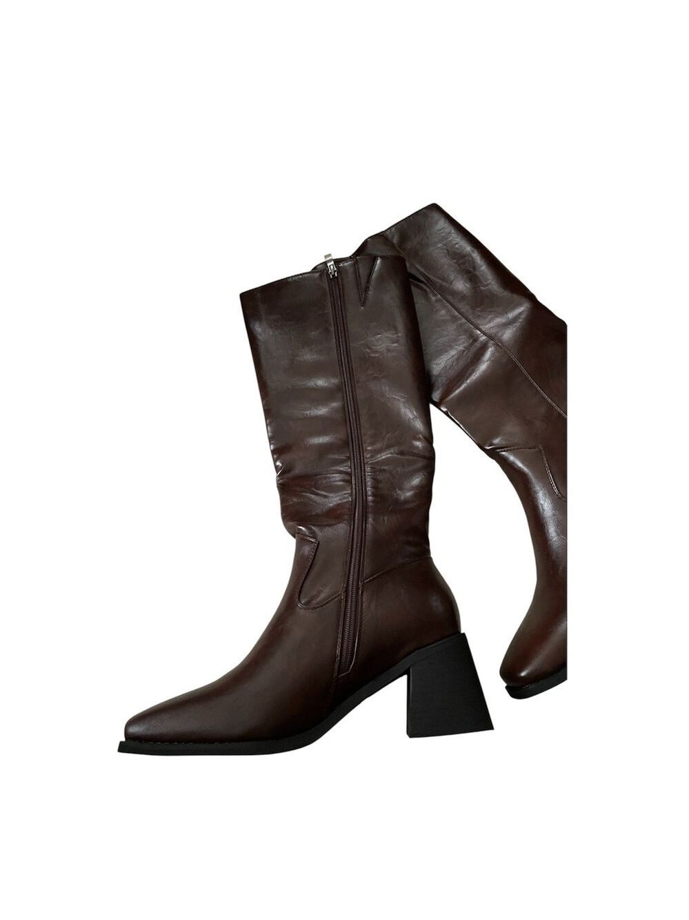 Brown Knee High Women's Boots - Picture 7 of 14